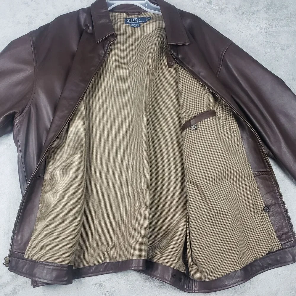 Polo Ralph Lauren Vintage Butter Soft Genuine Leather Jacket XL - Picture 15 of 16